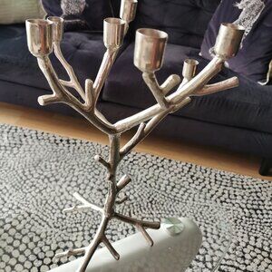 Tree branch candelabra holder